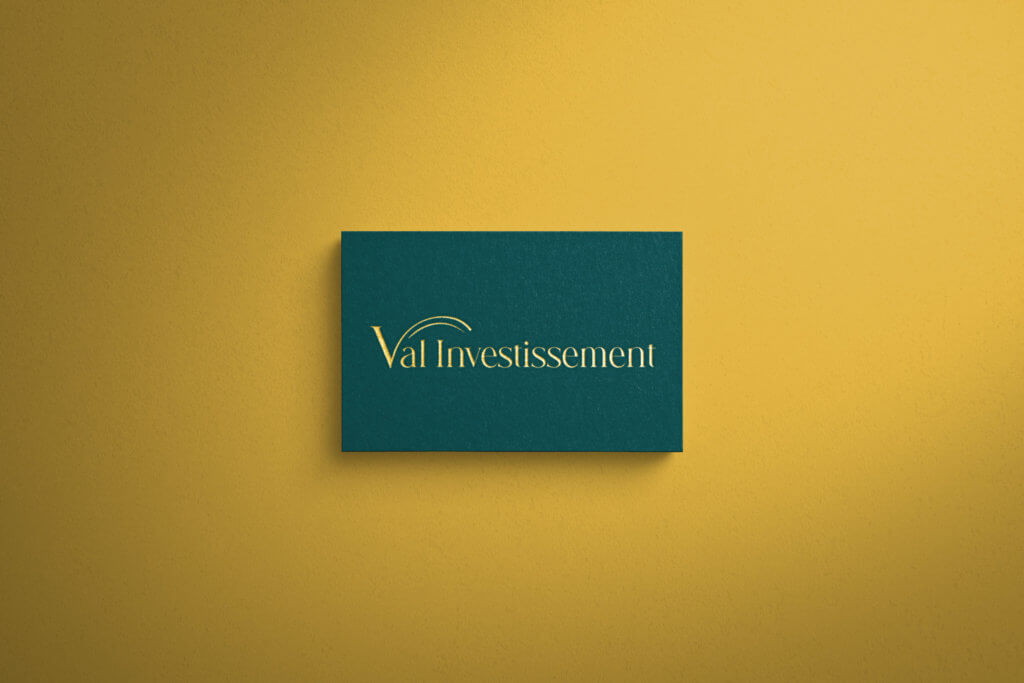 carte de visite avec le logo de Val Investissement