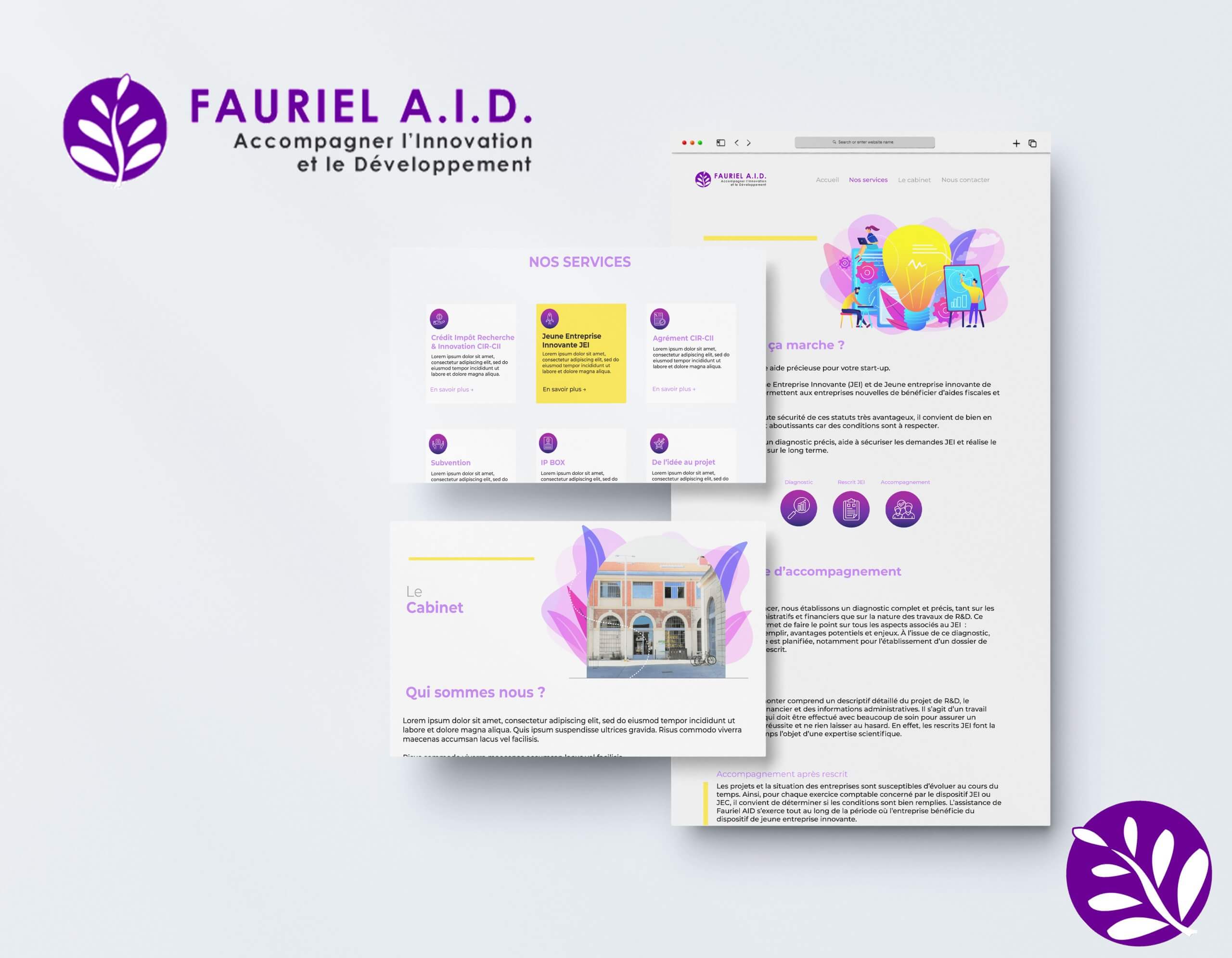 vision de plusieurs maquettes de pages d'un site internet