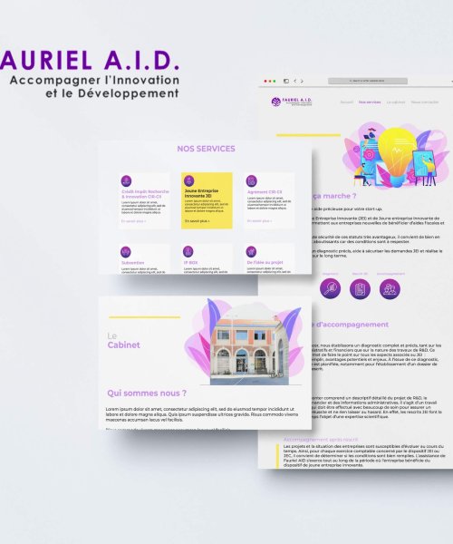 vision de plusieurs maquettes de pages d'un site internet